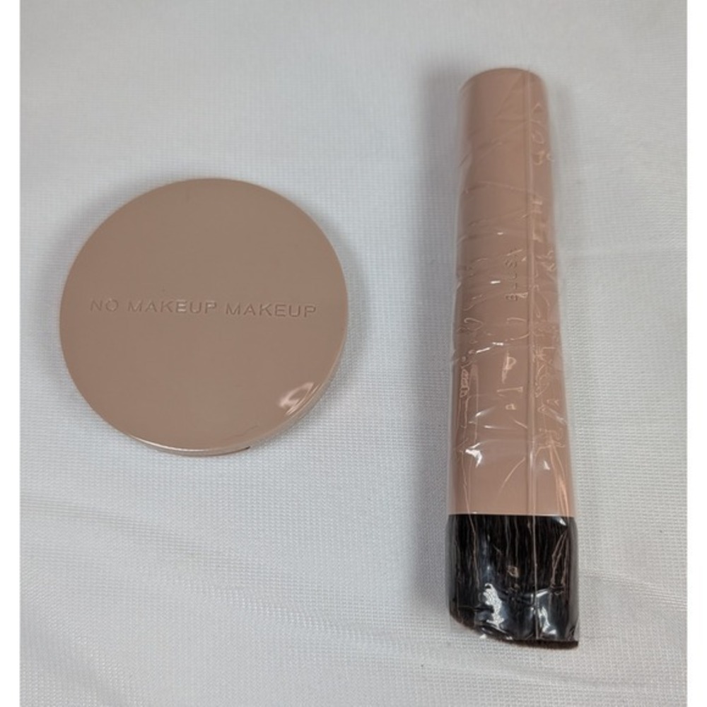 No Makeup Makeup Blush + Lip Pink Cream Balm and Angled Blush Brush Set